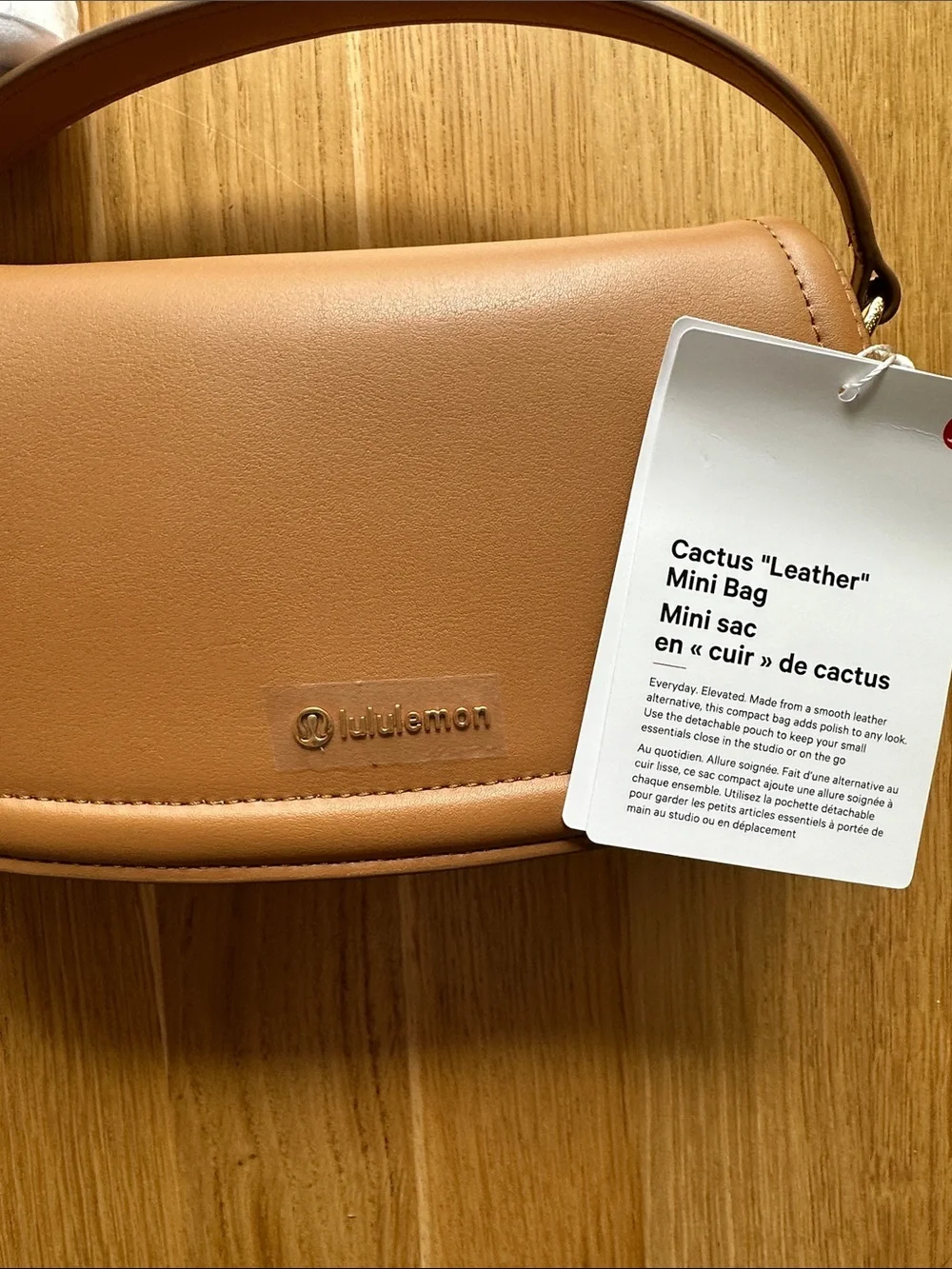 NWT Lululemon Cactus “Leather” Mini Bag 1.2L Chestnut Brown/Gold - Picture 7 of 14